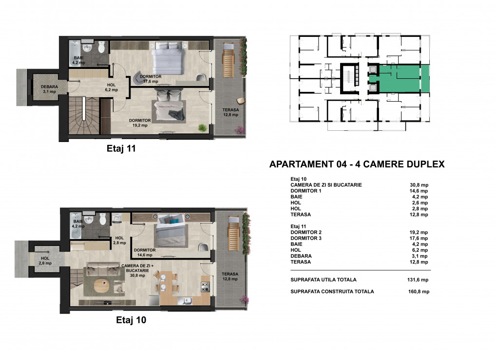 Penthouse 4 Camere Duplex - Tip 4